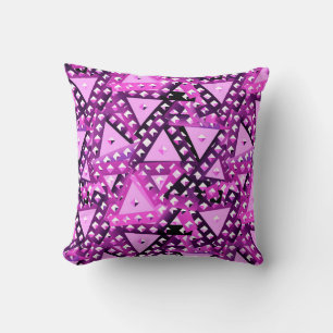 Coussin "Studs et Triangles" abstrait - violet, violet
