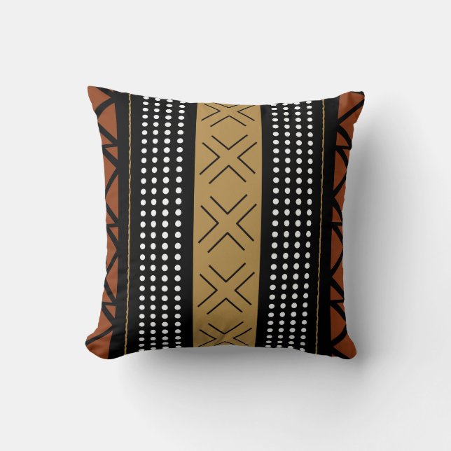 Coussin Stunning African Bogolan Inspired Throw Pillow (Recto)
