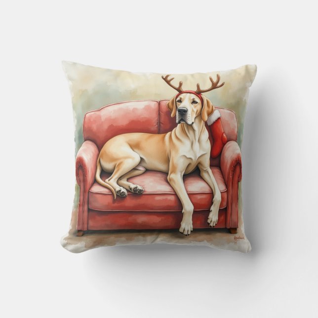 Coussin Stunning Great Dane Christmas Cushion (Recto)