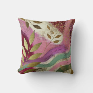 Coussin Style Abstrait Feuille d'or 36