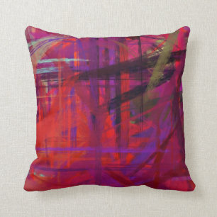 Coussin Style Art Fine Art Rouge violet orange
