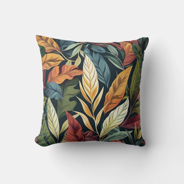 Coussin Style Bali exotique plante feuille luxe couleur pr (Recto)