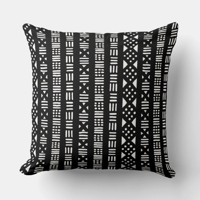 Coussin Style boue 01 - Noir (Recto)