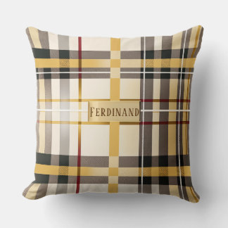 Coussin Style Classique Tan et Taupe simple Décor
