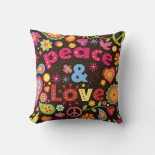 Coussin Style cool 60s Paix & Amour