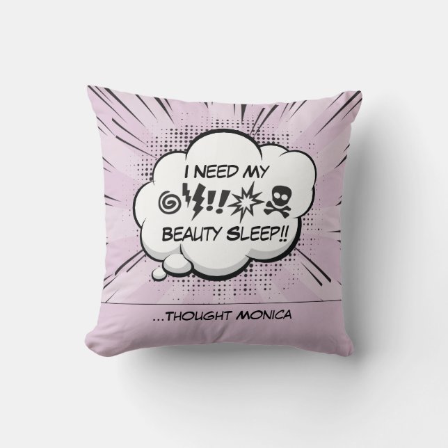 Coussin Style de bande dessinée personnalisée (Recto)