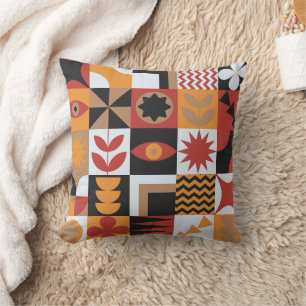 Coussin Style de bauhaus géométrique néo-géométrique textu