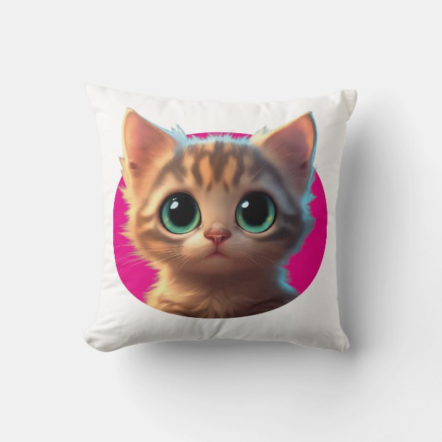 Coussin Style de dessin chaton mignon design (Recto)