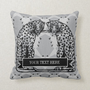 Coussin Style de Hollywood Regency d'art déco de guépard