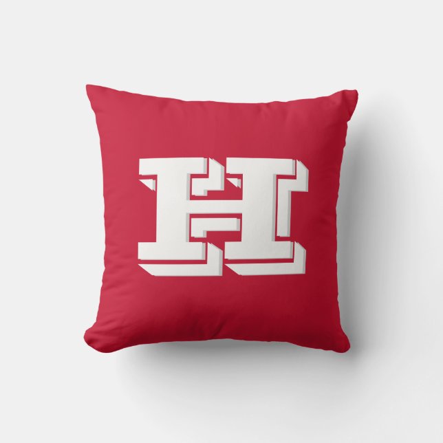Coussin Style de monogramme de couleur de fierté scolaire  (Recto)