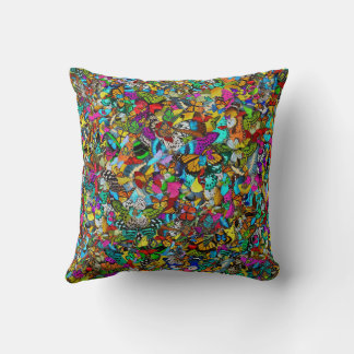 Coussin Style de motif mosaïque coloré vibrant