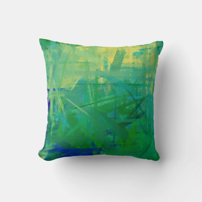 Coussin Style de peinture Abstrait vert 2 (Recto)