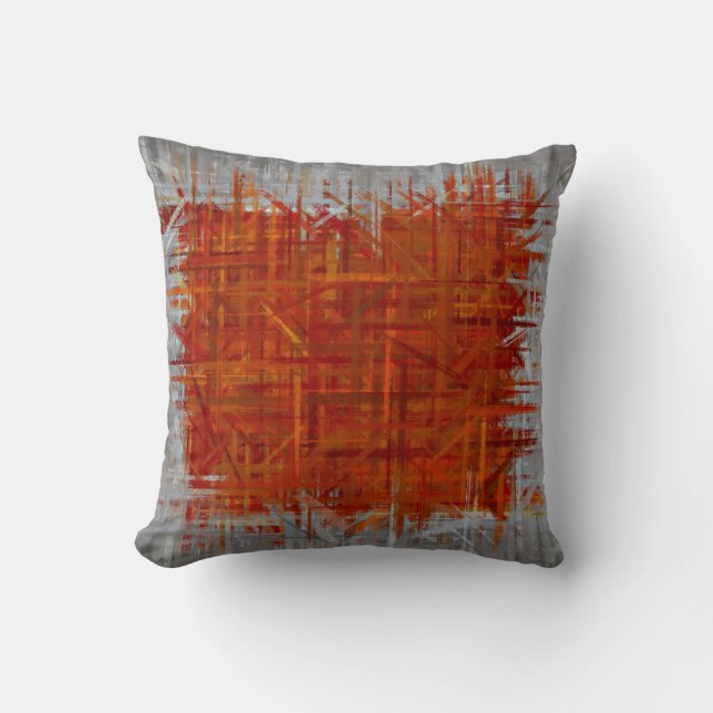 Coussin Style de peinture d'art gai et orange (Recto)