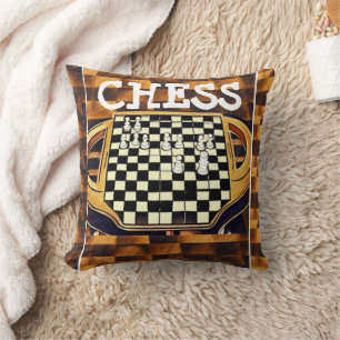 COUSSIN STYLE DE PLAT DE JEU D'ÉCHECS