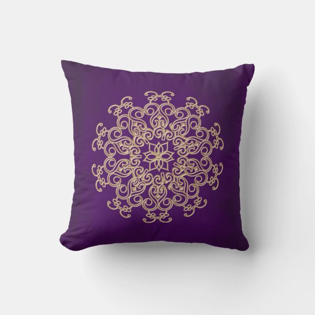 Coussin Style de POURPRE et d'Indien d'or (Recto)