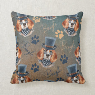 Coussin Style de Steampunk de chien et d'empreintes de