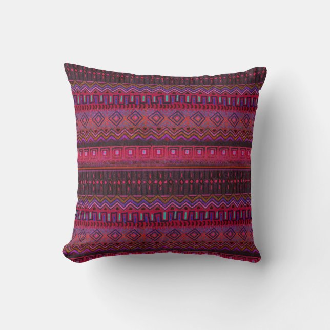 Coussin Style de tissu de boue africaine | Boho (Recto)