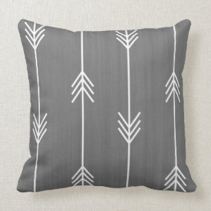 Coussin Style de toile gris de flèches chics de mod