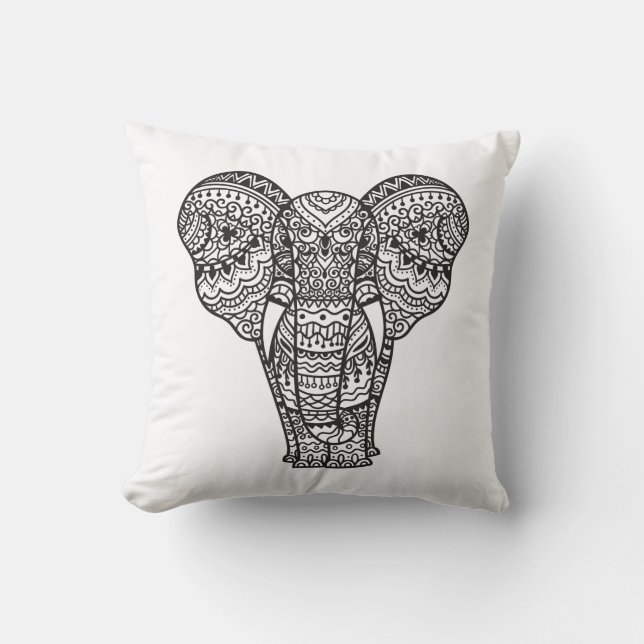 Coussin Style décoratif d'éléphant (Recto)