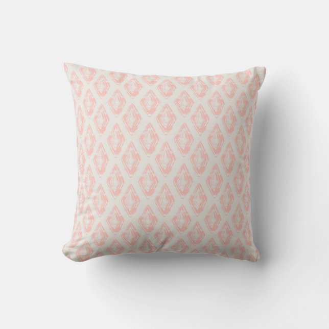 Coussin Style Diamond Motif Pastel Rose Offwhite (Recto)