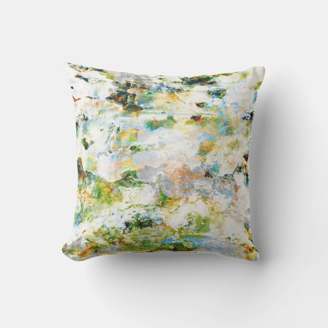 Coussin Style grunge vert design graphique d'art abstrait (Recto)