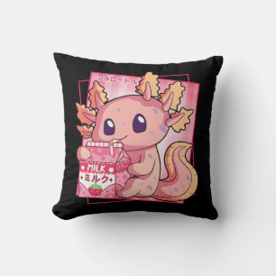 Coussin Style japonais Kawaii Axolotl Anim de Lait fraise