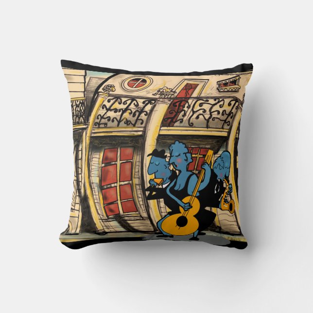 Coussin STYLE JAZZ NEW ORLEANS par Slipperywindow (Recto)