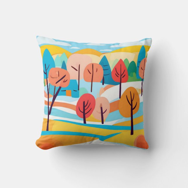Coussin Style minimaliste Paysage Abstrait (Recto)