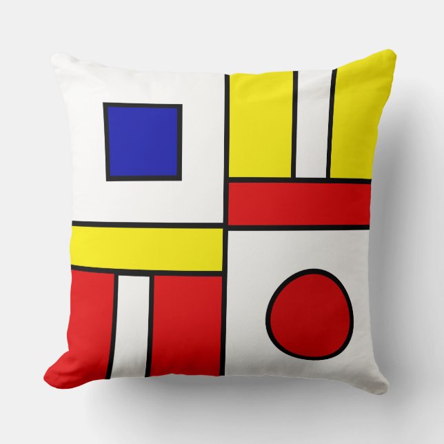 Coussin Style mondrien Art Abstrait (Recto)
