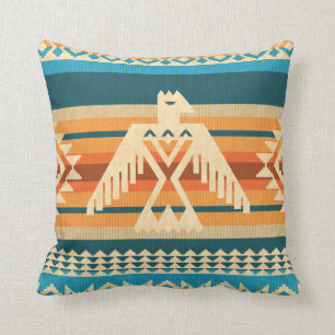 Coussin Style Navajo abstrait motif sans couture avec aigl