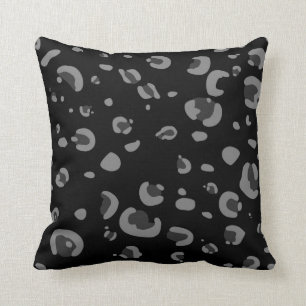 Coussin Style noir et gris 019 d'empreinte de léopard