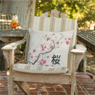 Coussin Style oriental Sakura Cherry Blossom Art