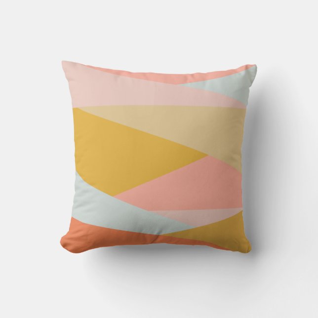 Coussin Style Pastel Géométrique Couleur Bloc Formes Moder (Recto)