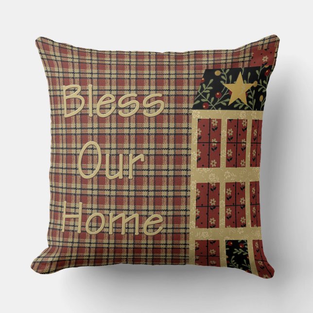 Coussin "Style primitif" JETER LE COULEUR (Recto)