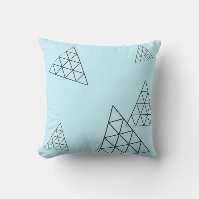 Coussin Style Pyramide Triangle Géométrie Pastel (Recto)
