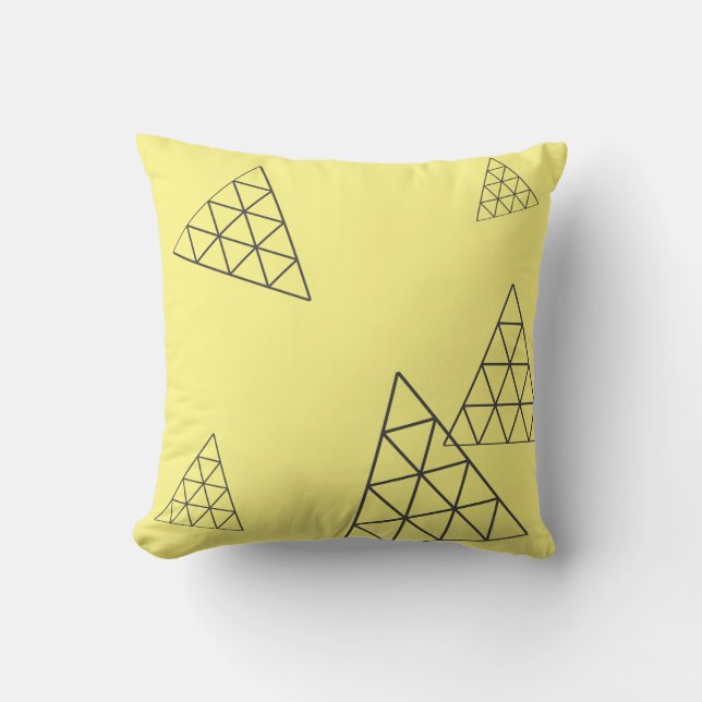 Coussin Style Pyramide Triangle Géométrie Pastel (Recto)