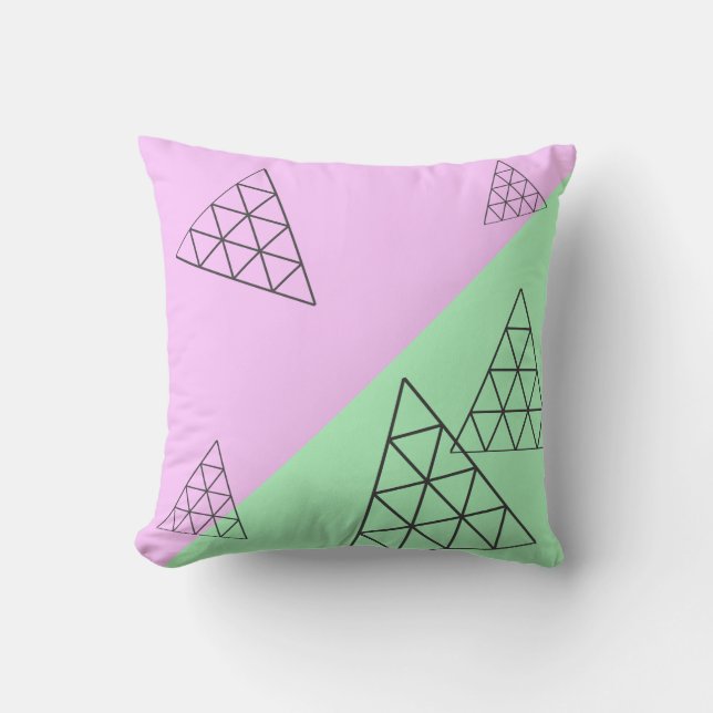 Coussin Style Pyramide Triangle Géométrie Pastel (Recto)