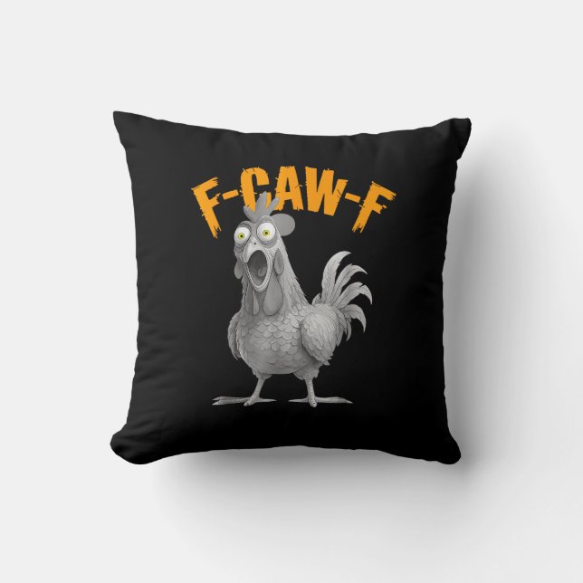 Coussin Style Rétro Classique Poulet F Caw F Drôle (Recto)