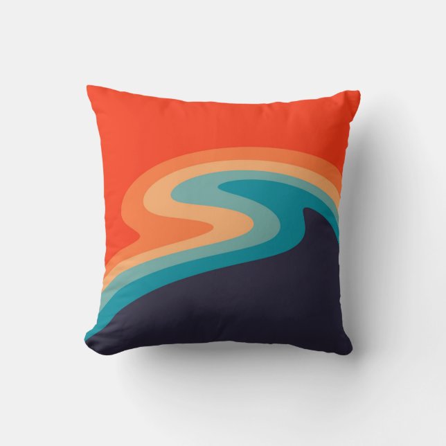 Coussin Style rétro coloré design tourbillon (Recto)