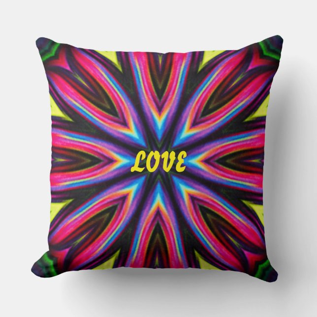 Coussin Style Rétro Coloré Funky (Recto)