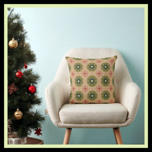 Coussin Style Vert Beige Rustique Vintage