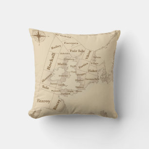 Coussin Style vintage British Isles Shipping Forecast