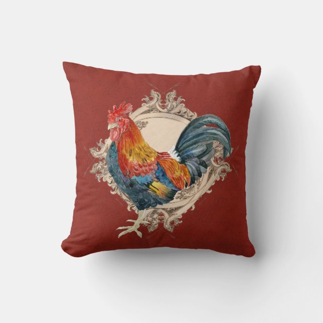 Coussin Style vintage Pays Français Rustique Barne Rooster (Recto)