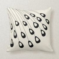 Stylisé Peacock Feather moderne Noir et blanc