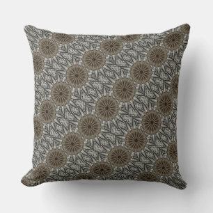 Coussin Stylish Elegant Kaleidoscope Design Brown Gray