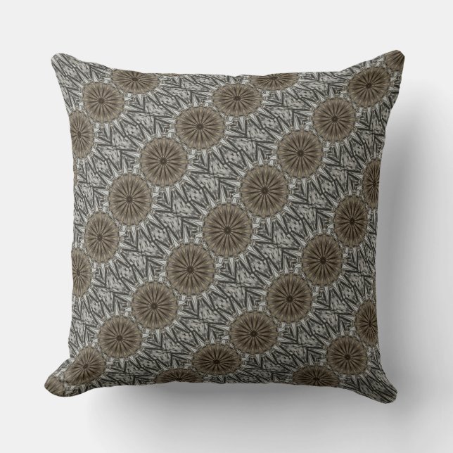 Coussin Stylish Elegant Kaleidoscope Design Brown Gray (Recto)