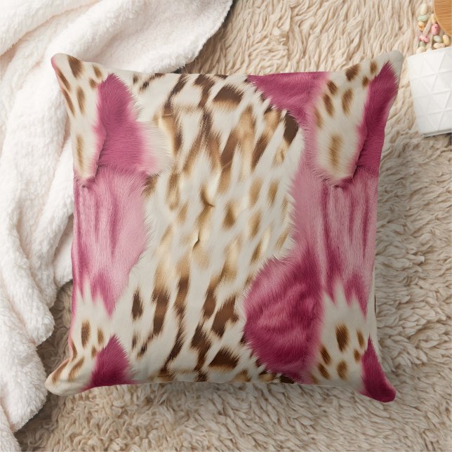 Coussin Stylish Girly Rose White Gold Zebra (Couverture)