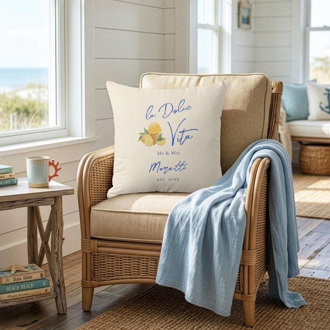 Coussin Stylish La Dolce Vita Jeune Marié  (Créateur téléchargé)