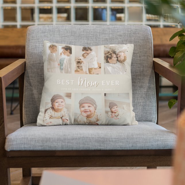Coussin Stylish Meilleure Maman Ever 6 Photo  (Créateur téléchargé)
