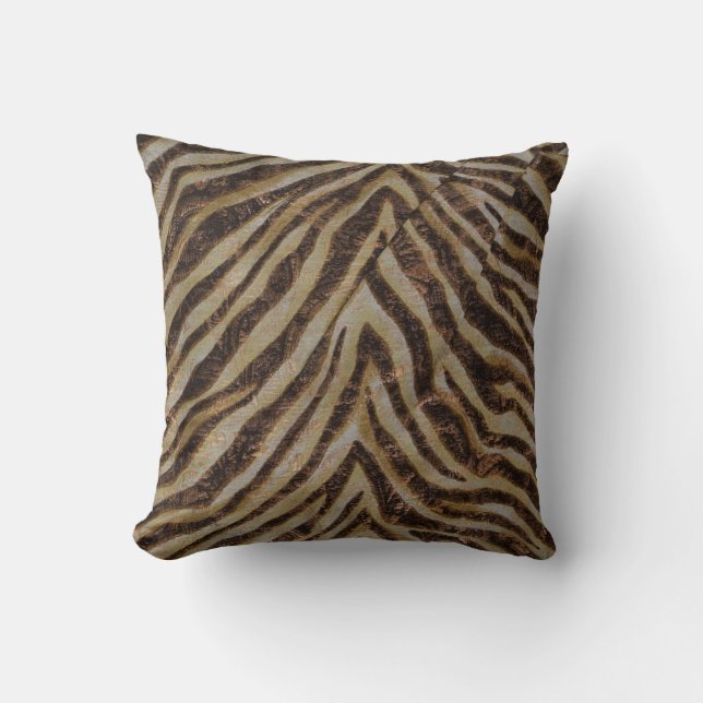 Coussin Stylish Metallic Zebra Prince bronze gold (Recto)
